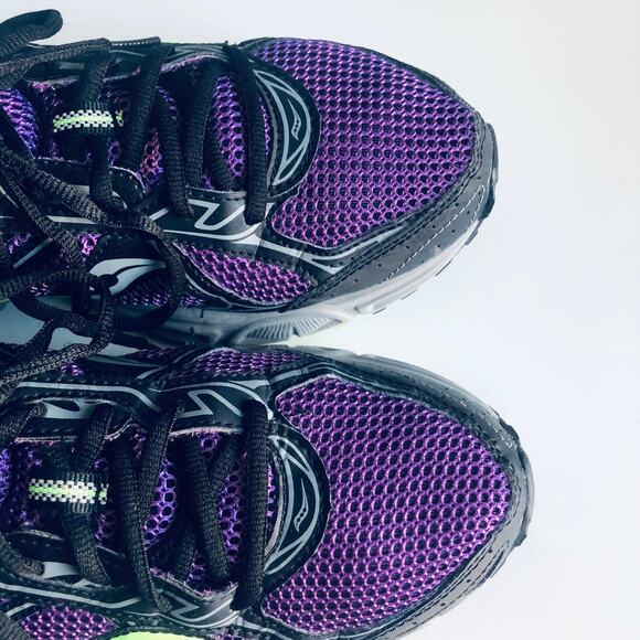 Saucony 'Cohesion 7' Women's SZ 11 Purple Sneaker Lime Green - Picture 5 of 10